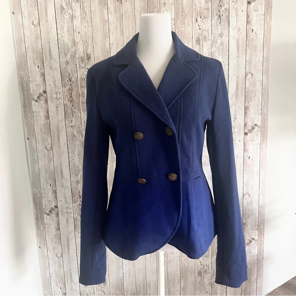 Navy Knit Blazer - Picture 1 of 6